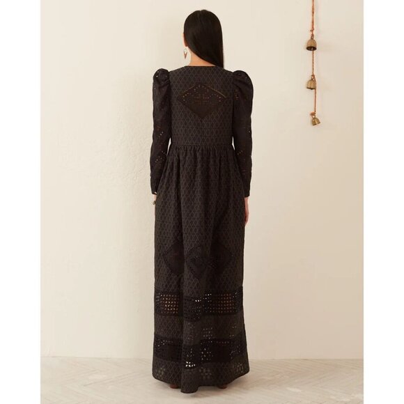 Alix of Bohemia Winifred Black Eyelet Dress Obsidian Medium  An elegant, bohemia - Picture 4 of 14
